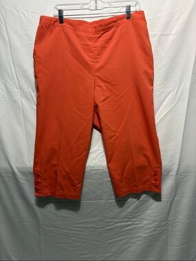 Alfred Dunner Orange Capri Pants with Button Hem